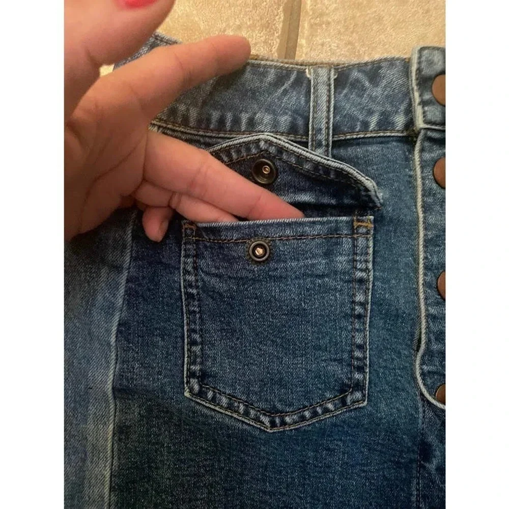 Madewell Size 25 Denim Button-up Jean Skirt Mini Casual Pockets Summer Ready